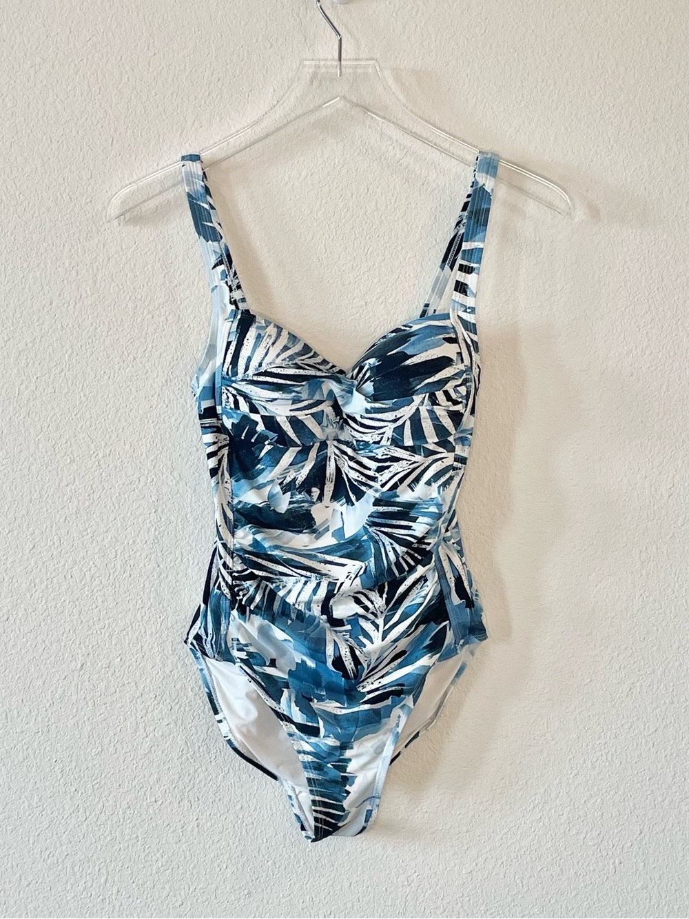 Nip Tuck Blue Floral Palms Slimming Swimsuit 4